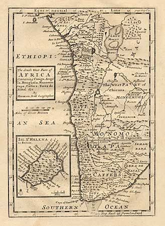 The South West Part of Africa Containing Congo, Angola, Benguela, Monomotapa, Caffers, Terra de Natal &c.