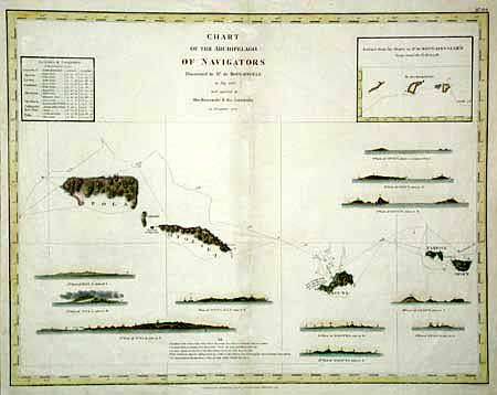 Chart of the Archipelago of Navigators Discovered by Mr. De Bougainville in May 1768 and explored by the Boussole & the Astrolabe in December 1787