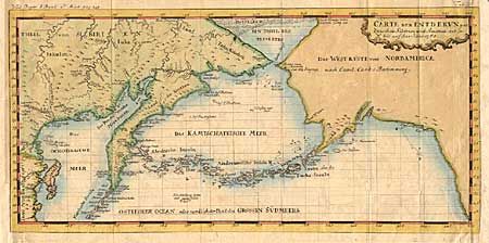 Carte der Entdekungen Zwischen Sibirien und America bis auf das Jahr 1780
