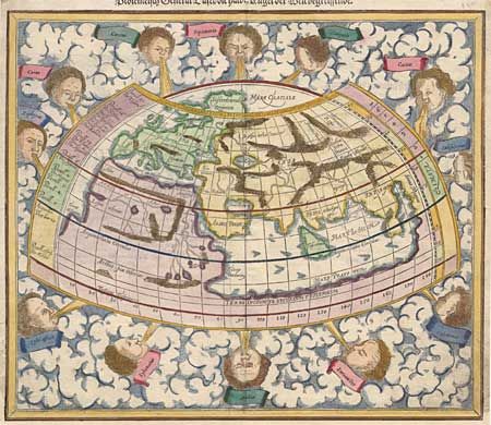 Ptolemeisch General Tafel die halbe Rugel der Welt begreissende