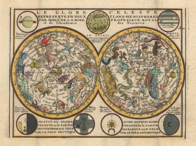 Le Globe Celeste represente en deux Plans-Hemispheres par Monsr. De la Hire Professeur Royal et de l' Academie des Sciences