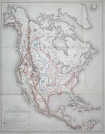 Map Illustrating the Extermination of the American Bison