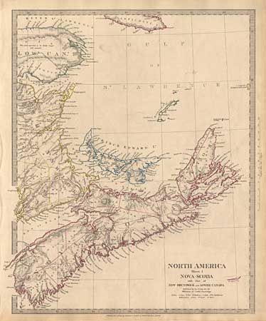 North America Sheet I Nova-Scotia with Part of New Brunswick and Lower Canada [together with] Sheet II Lower Canada and New Brunswick with Part of New York, Vermont and Maine