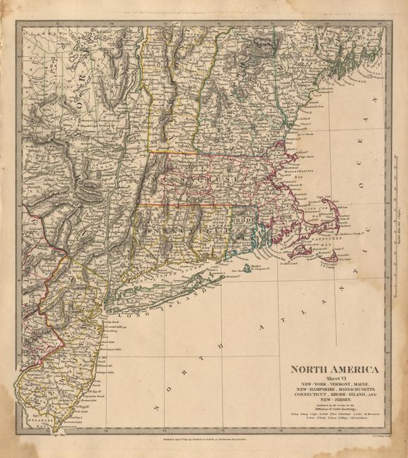 North America Sheet VI New-York, Vermont, Maine, New-Hampshire, Massachusetts, Connecticut, Rhode Island, and New Jersey
