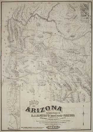 Map of Arizona Prepared Specially for R.J. Hinton's hand book of Arizona compiled from Official Maps of Military Division of the Pacific Surveyor General's Office A.T. & from the Notes of Col. W.G. Boyle, Col. J.D. Graham, H. Ehrenberg, Prof. Pumpelly.