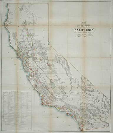 Map of Public Surveys in California to accompany Report of Surveyor General