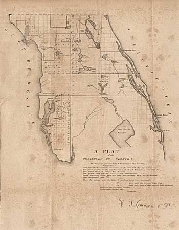 A Plat of the Peninsula of Florida. Shewing the present field of Surveying in this Territory