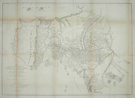 Map Showing the Routes traveled by the Command of Majr. E. Steen , U.S. Drags. against the Snake Indians in 1860