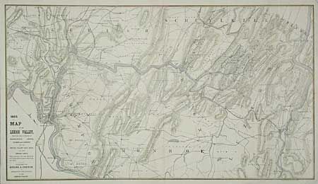Map of the Lehigh Valley, showing the counties of Northampton, Lehigh, Carbon and Luzerne, also the Lehigh Valley Rail Road, and the Lehigh Canal, Their connection with other Rail Roads and Canals, and the location of the Towns upon them