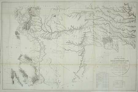 Map of the United States and Texas Boundary Line and Adjacent Territory determined & surveyed 1857-8-9-60
