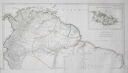 Karte von Sud-America Verfasst von Herrn d' Anville Geographen des Konigs von Frankreich