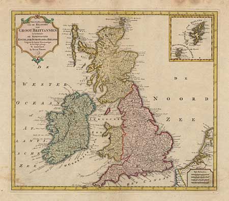 Nieuwe Kaart van de Eilanden van Groot Brittannien behelzende de Koningryken Engeland, Schotland en Ierland