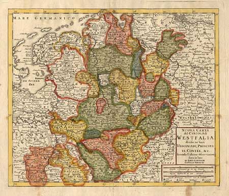 Nuova Carta del Circolo Westfalia diviso ne suoi Vescovadi, Principati, Contee, &c.