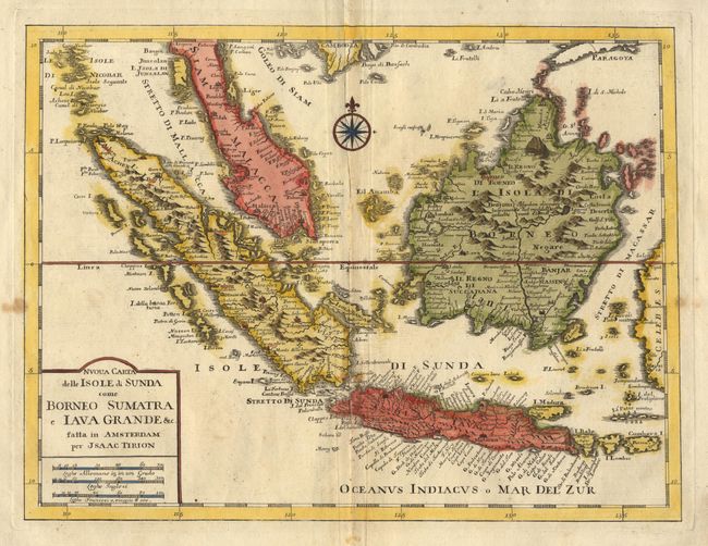 Nuova Carta delle Isole Sunda come Borneo Sumatra e Iava Grande &c.