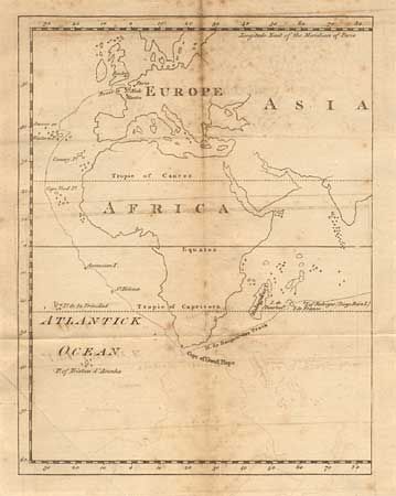 Chart of the Track of the Dolphin, Tamar, Swallow & Endeavour through the South Seas; & of the Track of M. Bougainville, round the world [Part 3]