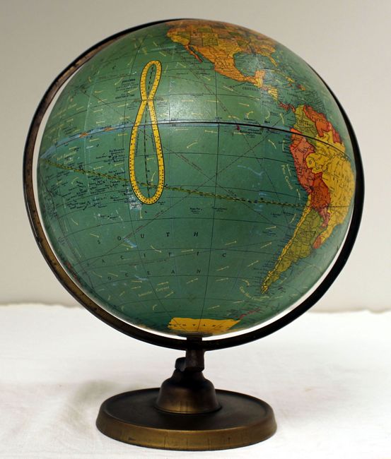 Vintage Globe Terrestre Universal, World Globe French 23cm, the George F.  Cram., Inc-french World Globe -  Denmark