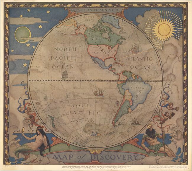 Mappemonde en Deux Hémisphères, Offrant un Tableau des Principales